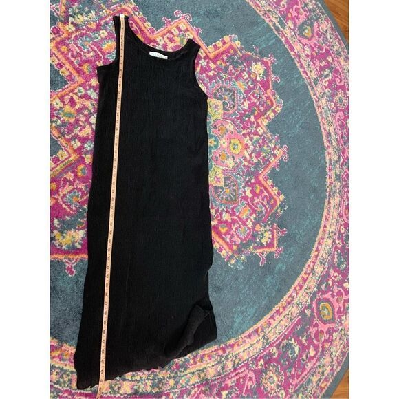 S. Ryan Designs Women's Black Creped Sleeveless Silk Midi Dress Size Small - Picture 8 of 9
